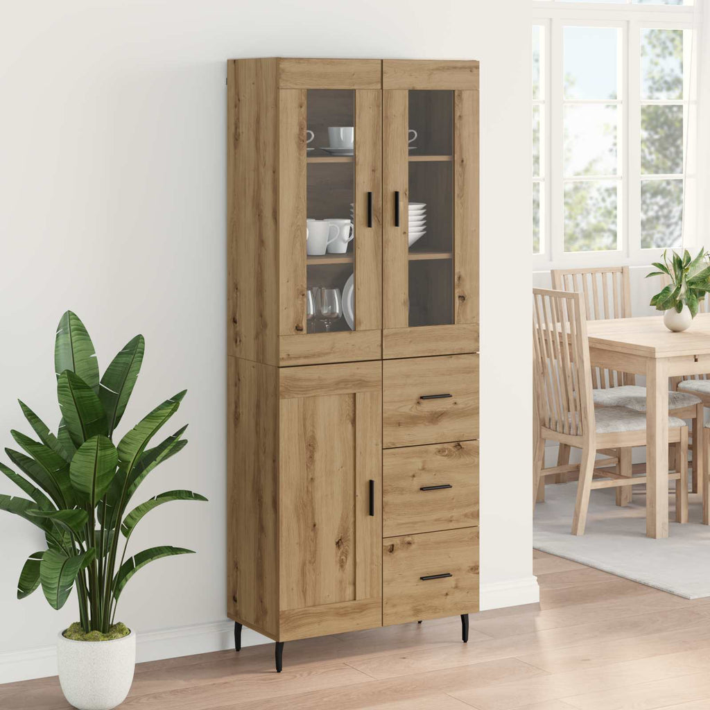 Highboard 2 pcs Artisan-Eiche 69,5 x 34 x 180 cm Holzwerkstoff