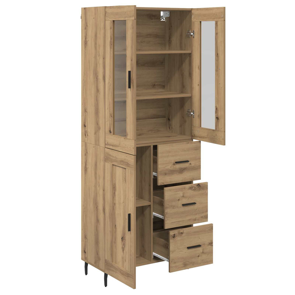 Highboard 2 pcs Artisan-Eiche 69,5 x 34 x 180 cm Holzwerkstoff