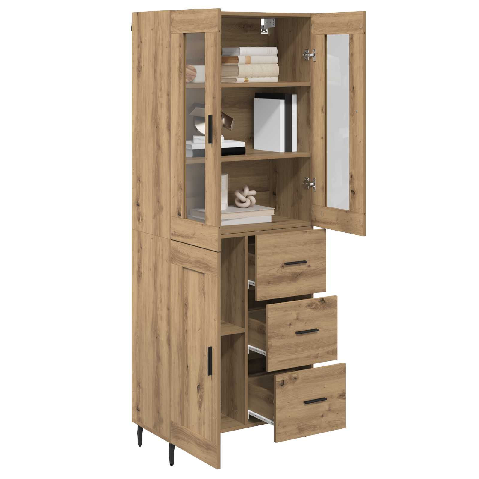 Highboard 2 pcs Artisan-Eiche 69,5 x 34 x 180 cm Holzwerkstoff