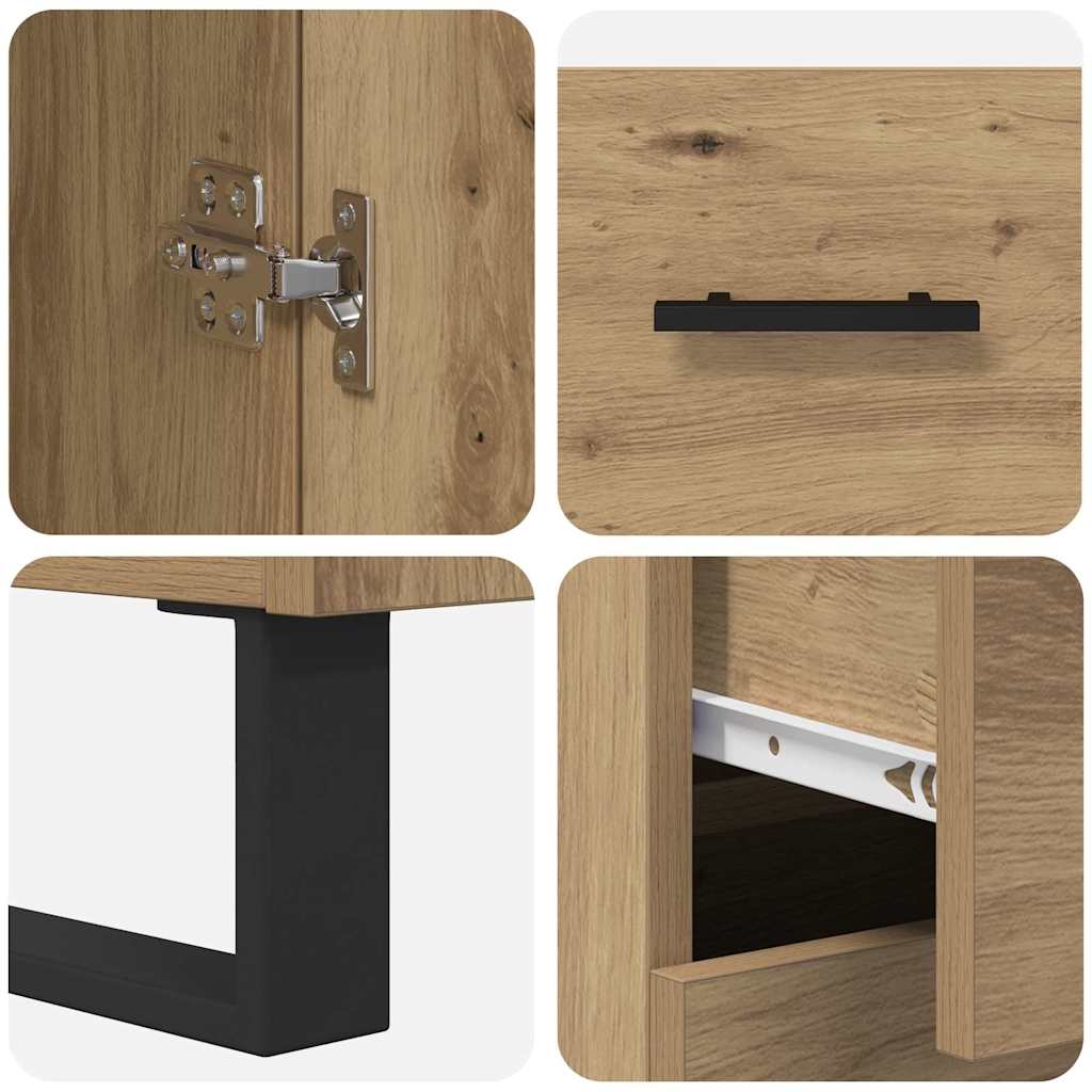 Highboard mit Schubladen 2 pcs Artisan-Eiche 69,5 x 34 x 180 cm