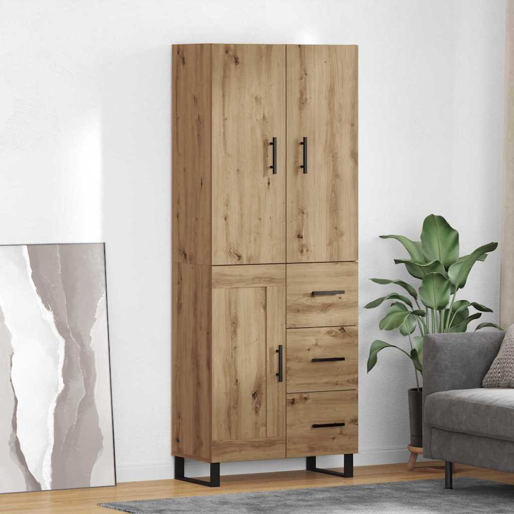 Highboard mit Schubladen 2 pcs Artisan-Eiche 69,5 x 34 x 180 cm
