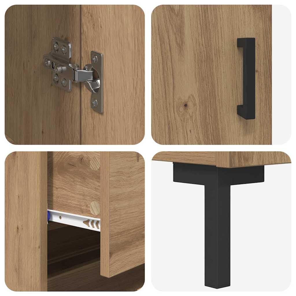 Highboard 2 pcs Artisan-Eiche 69,5 x 34 x 180 cm Holzwerkstoff