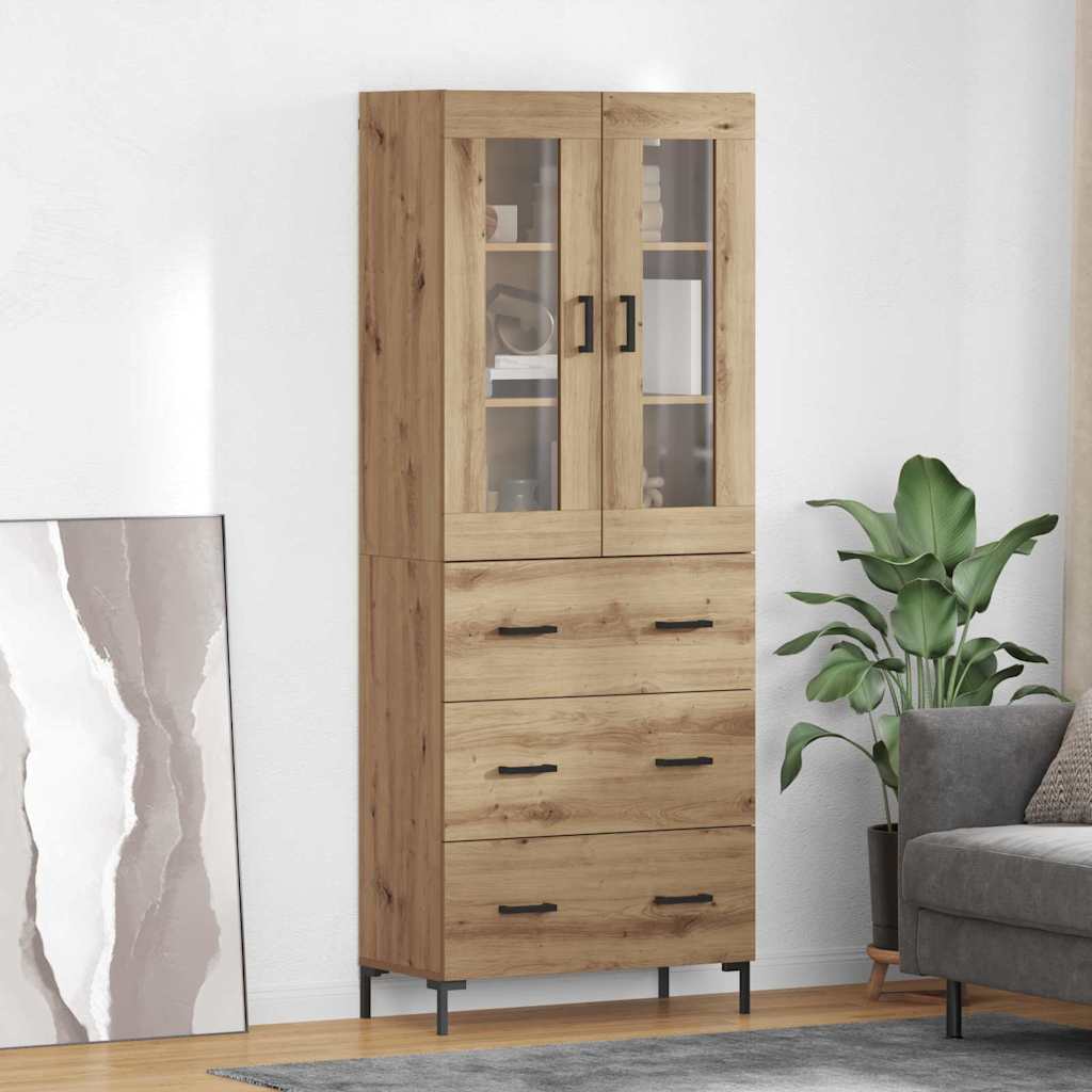 Highboard 2 pcs Artisan-Eiche 69,5 x 34 x 180 cm Holzwerkstoff