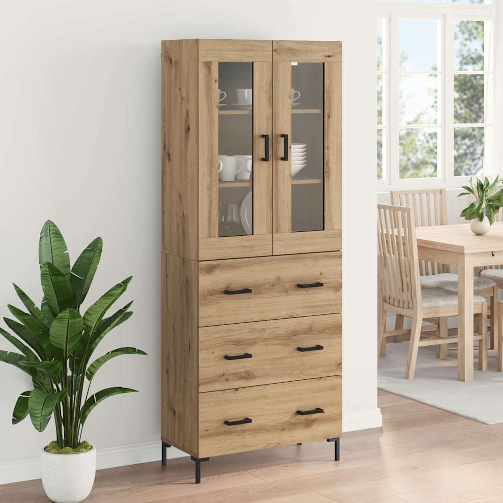 Highboard 2 pcs Artisan-Eiche 69,5 x 34 x 180 cm Holzwerkstoff