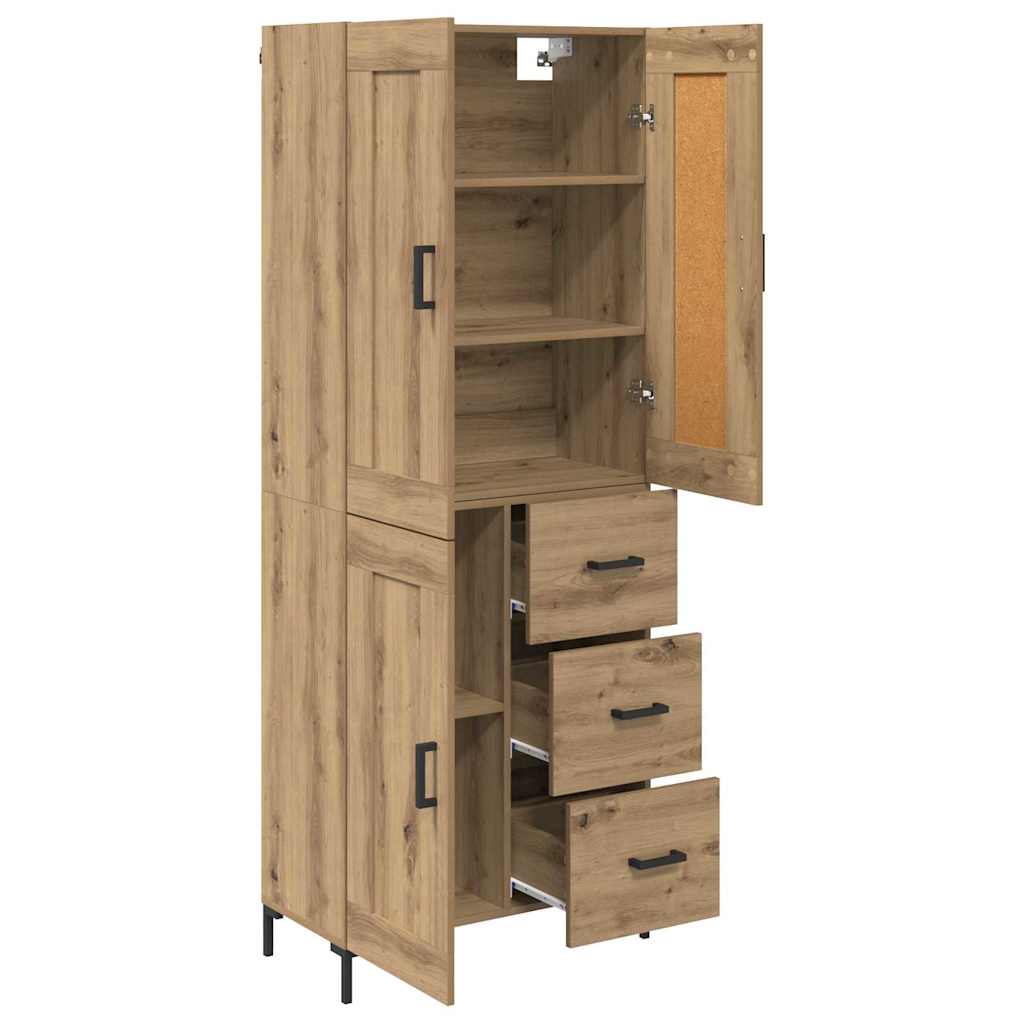 Highboard mit Schubladen 2 pcs Artisan-Eiche Holzwerkstoff