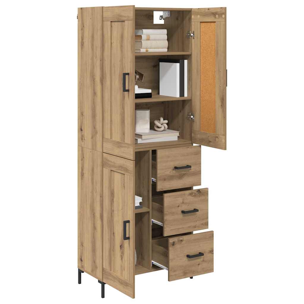 Highboard mit Schubladen 2 pcs Artisan-Eiche Holzwerkstoff