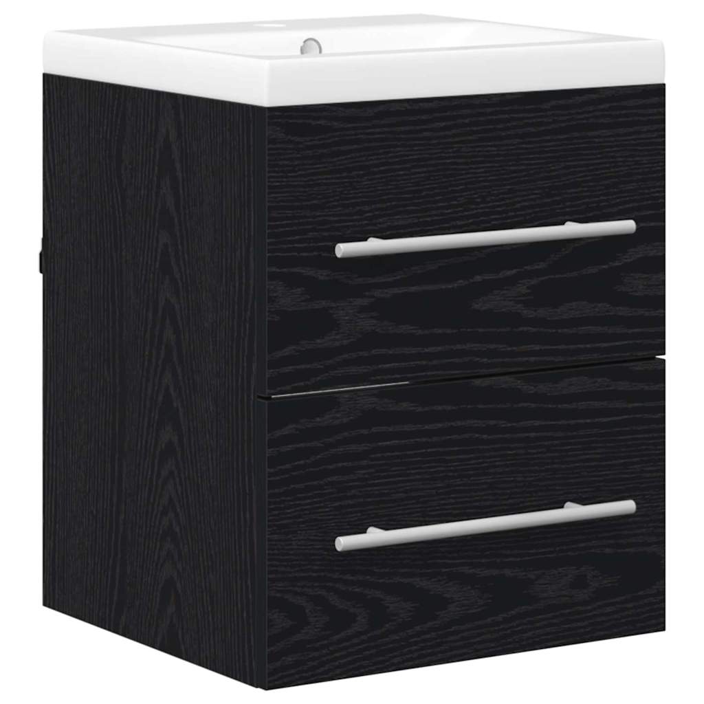 Waschbeckenschrank mit Schubladen Schwarz 42 x 39 x 52 cm