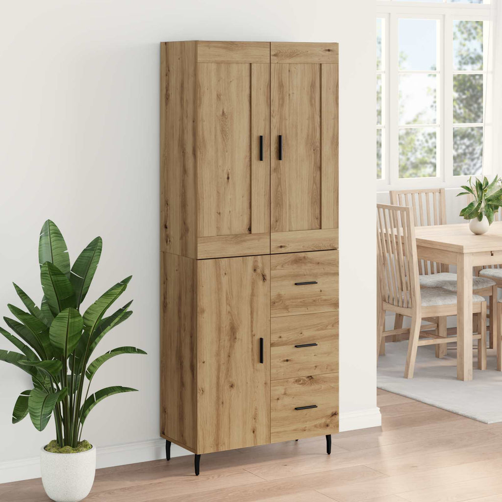 Highboard mit Schubladen 2 pcs Artisan-Eiche Holzwerkstoff