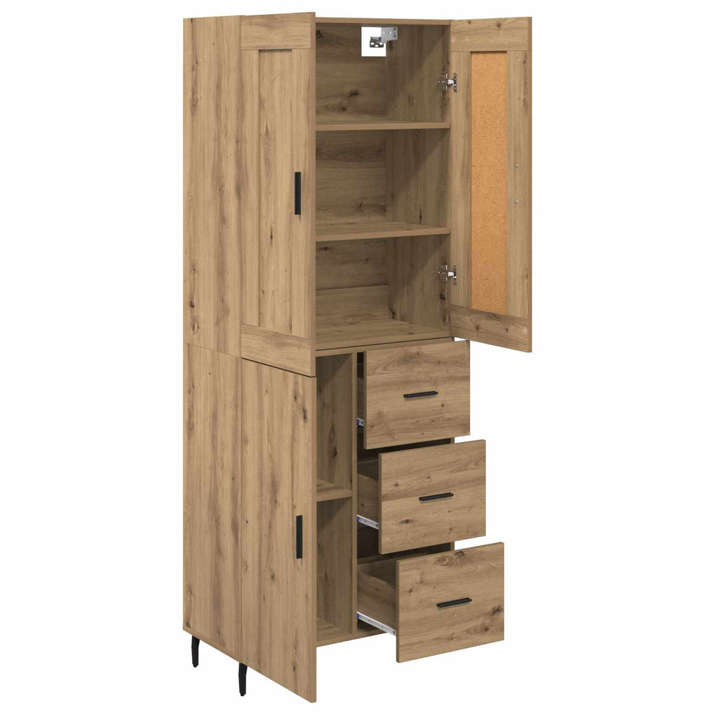 Highboard mit Schubladen 2 pcs Artisan-Eiche Holzwerkstoff