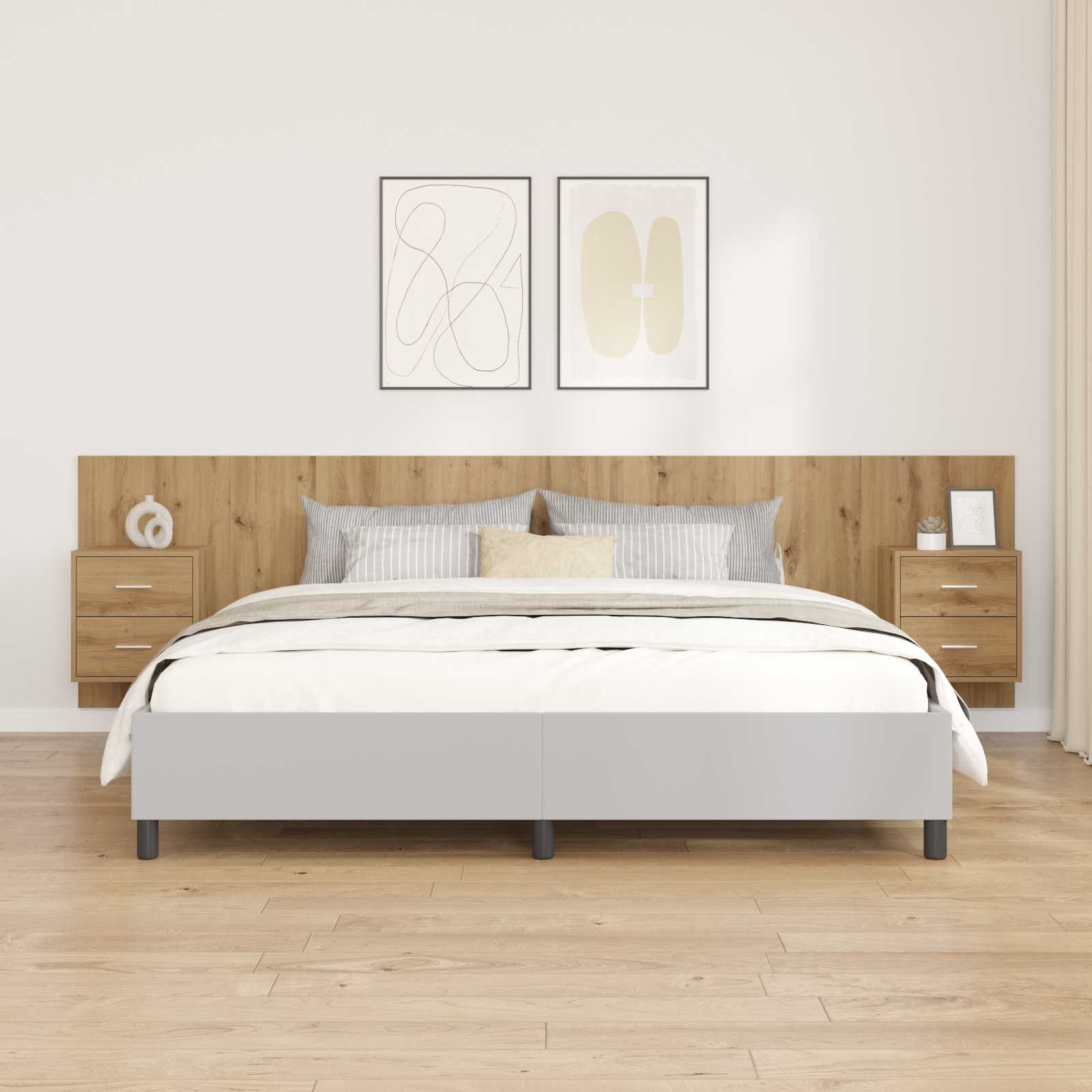 Kopfteil mit Schrank 3 pcs Artisan-Eiche Holzwerkstoff