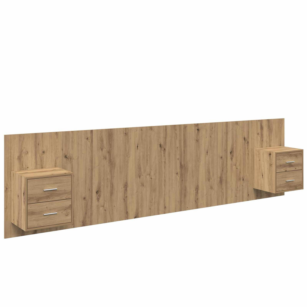 Kopfteil mit Schrank 3 pcs Artisan-Eiche Holzwerkstoff