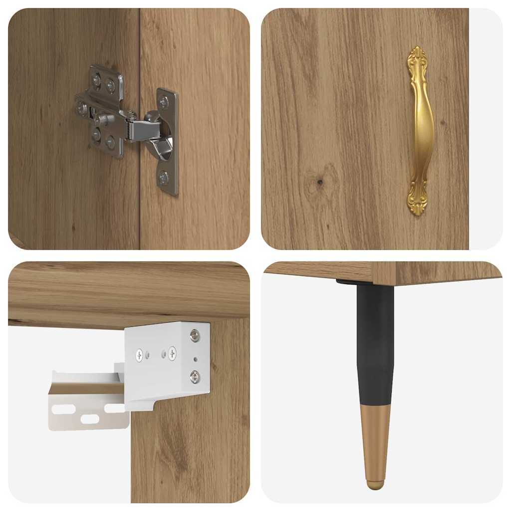 Highboard 2 pcs Artisan-Eiche Holzwerkstoff