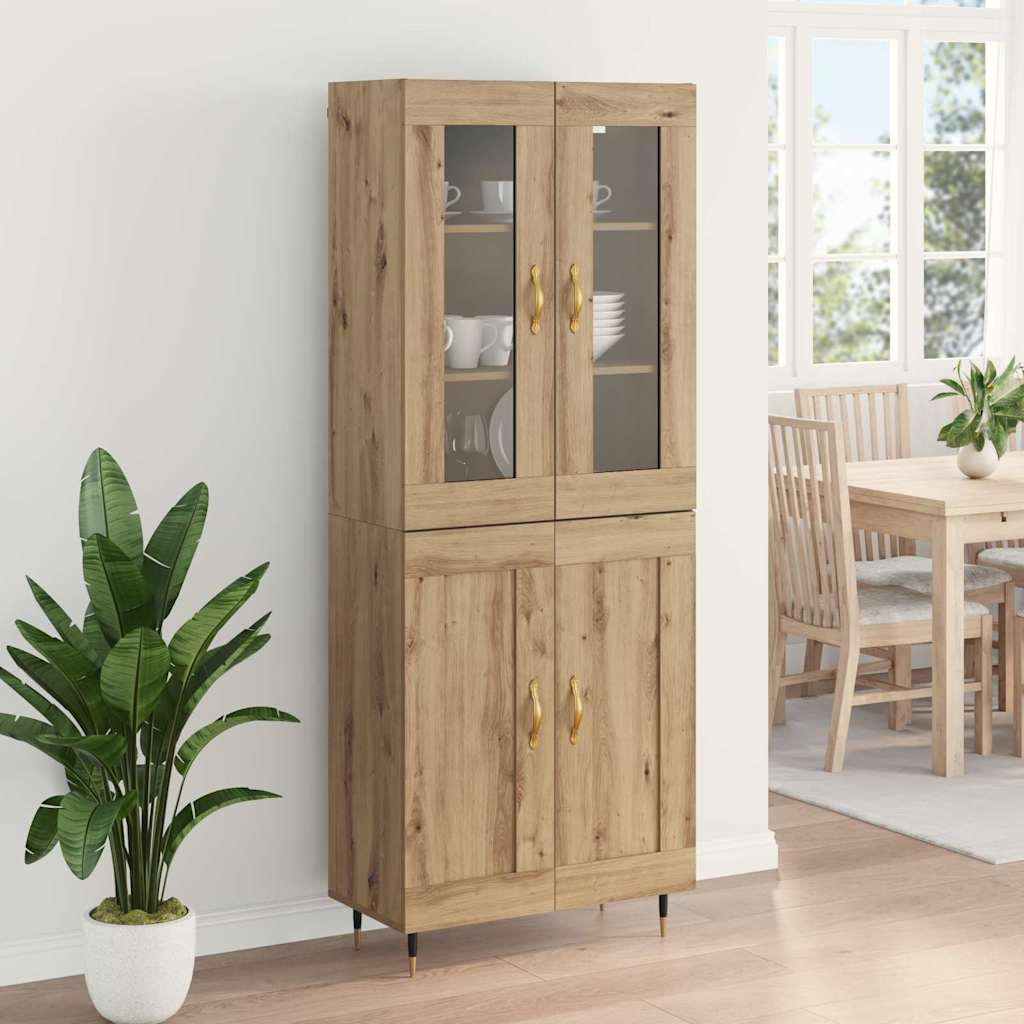 Highboard 2 pcs Artisan-Eiche Holzwerkstoff
