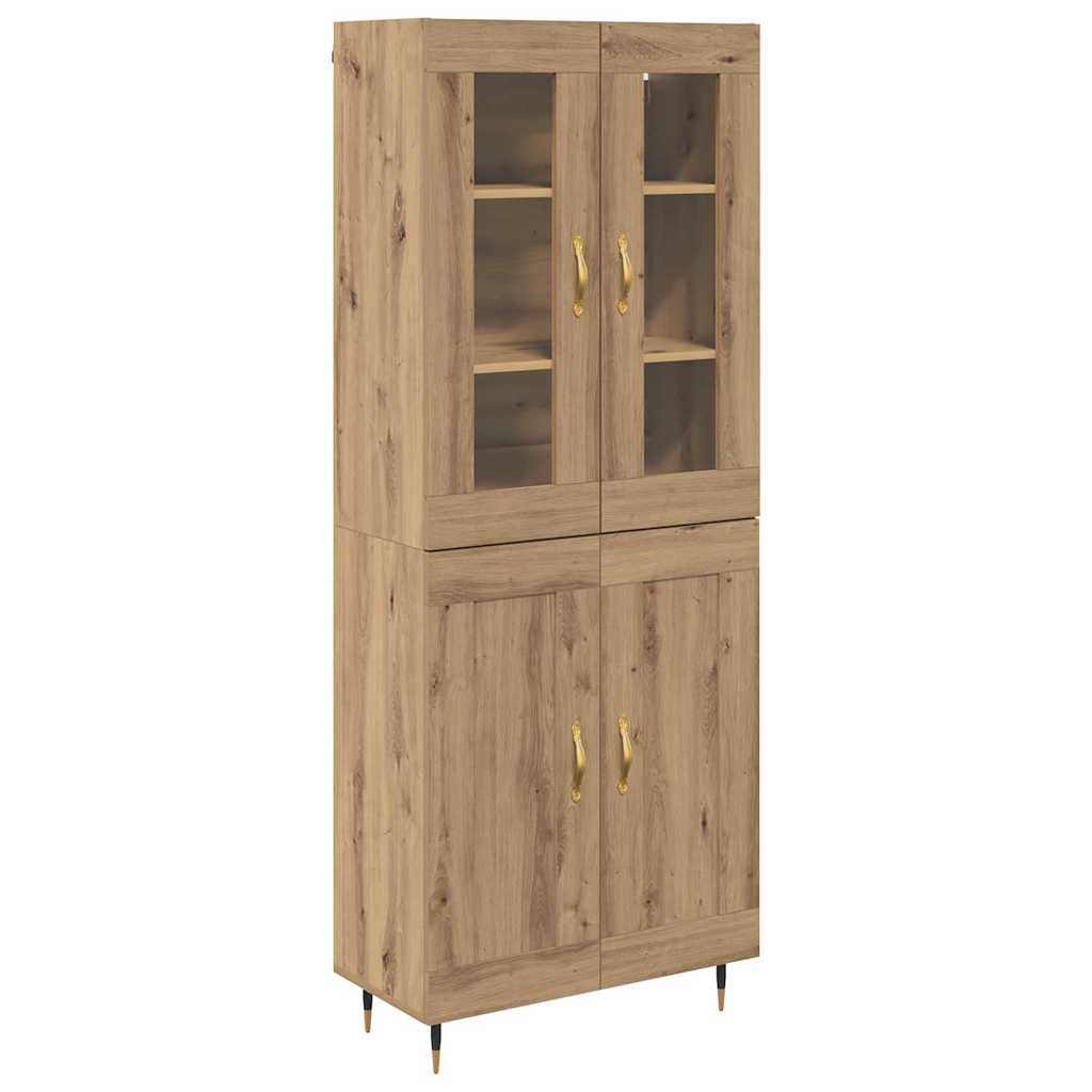 Highboard 2 pcs Artisan-Eiche Holzwerkstoff