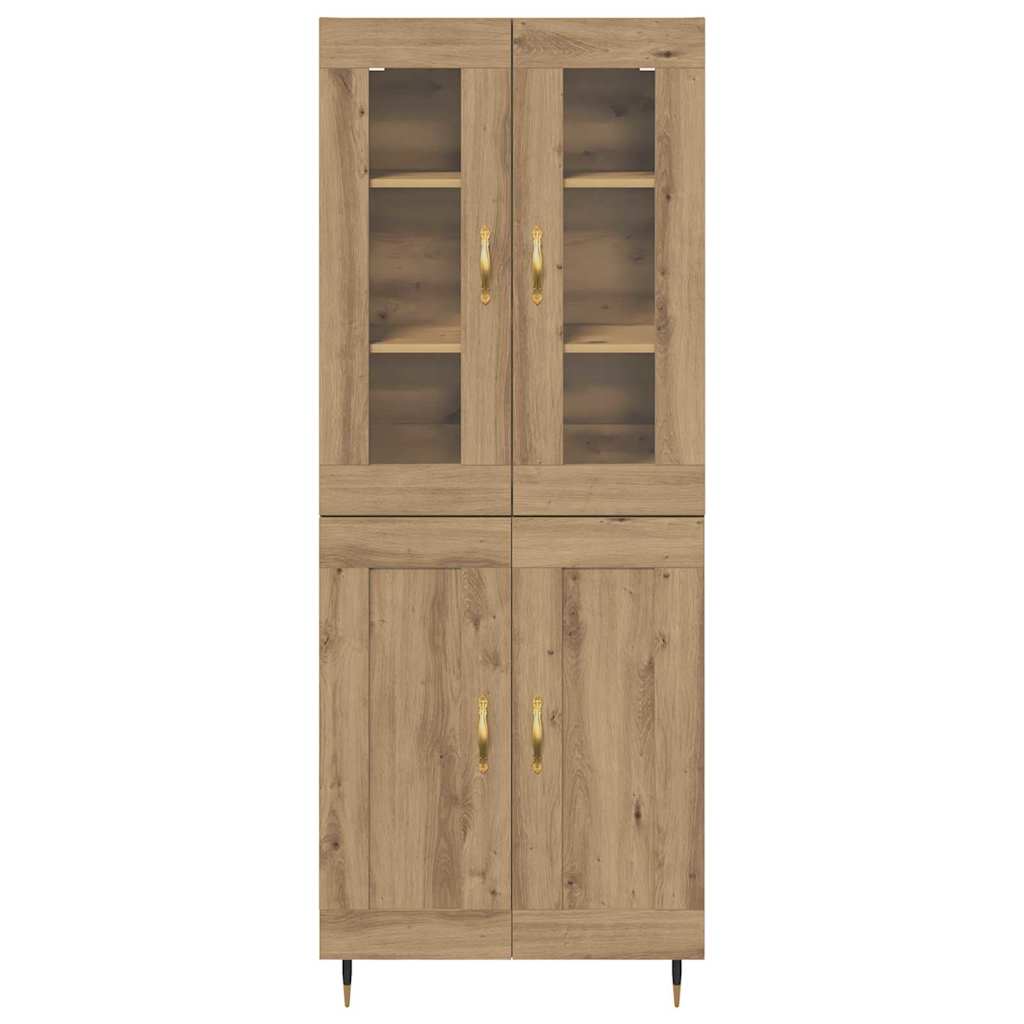 Highboard 2 pcs Artisan-Eiche Holzwerkstoff