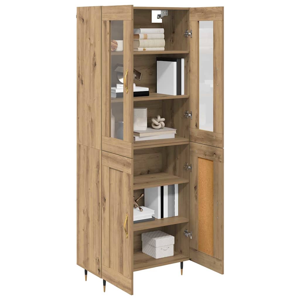 Highboard 2 pcs Artisan-Eiche Holzwerkstoff
