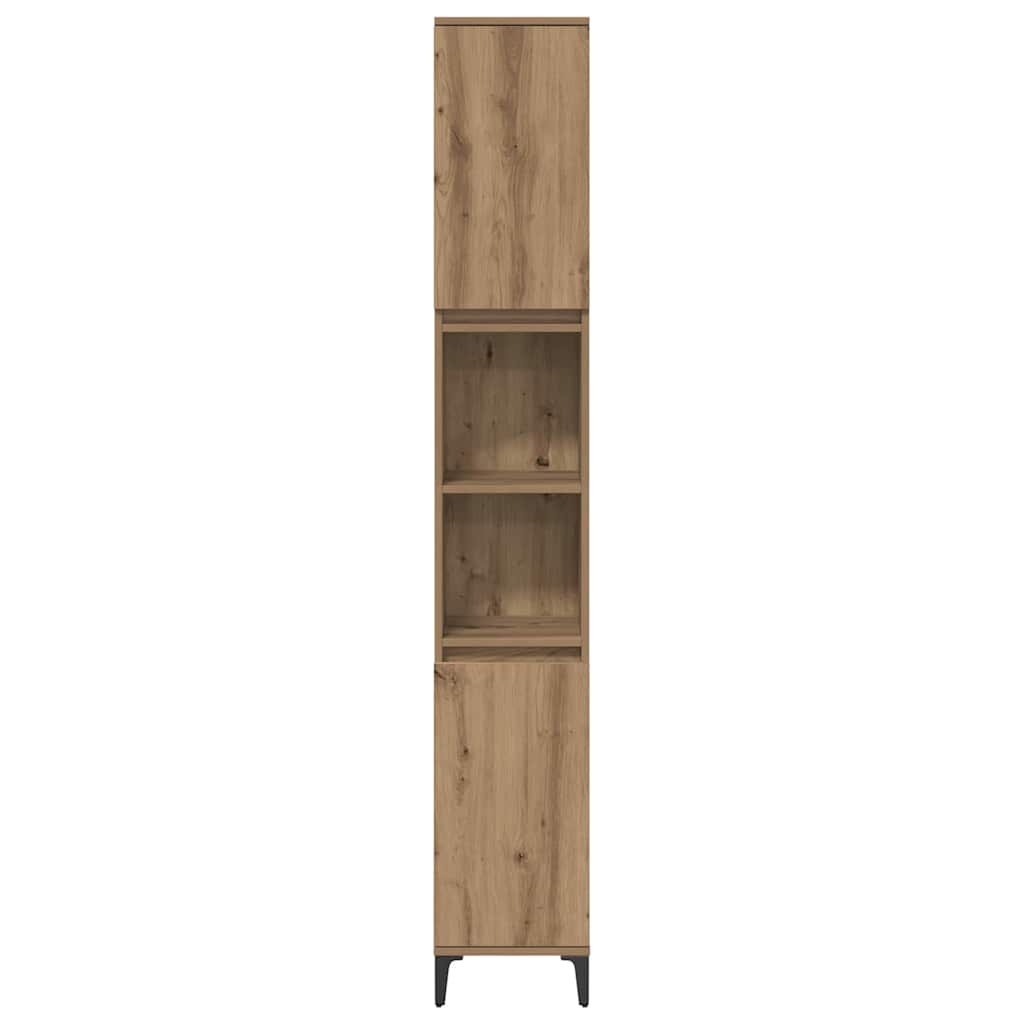 Badezimmermöbel-Set mit Regal 3 pcs Artisan-Eiche Holzwerkstoff