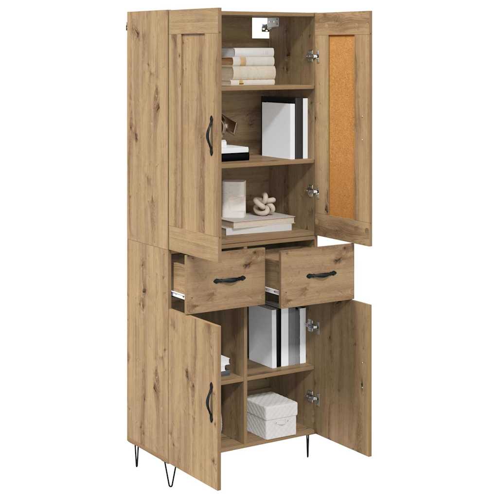 Highboard Artisan-Eiche 69,5 x 34 x 180 cm Holzwerkstoff