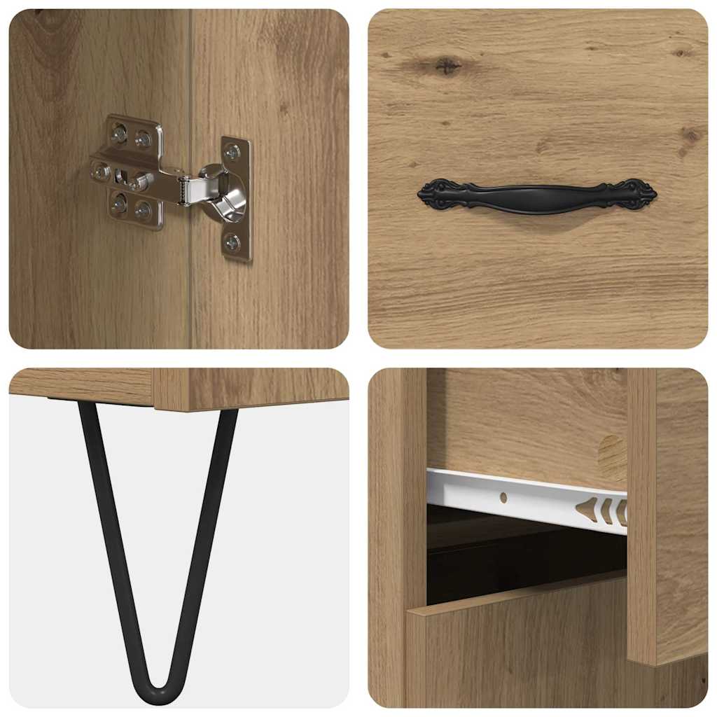 Highboard mit Schubladen 2 pcs Artisan-Eiche Holzwerkstoff