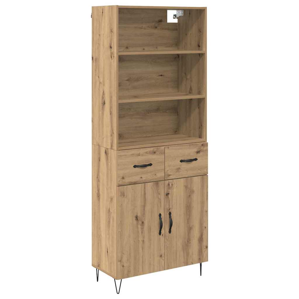 Highboard mit Schubladen 2 pcs Artisan-Eiche Holzwerkstoff