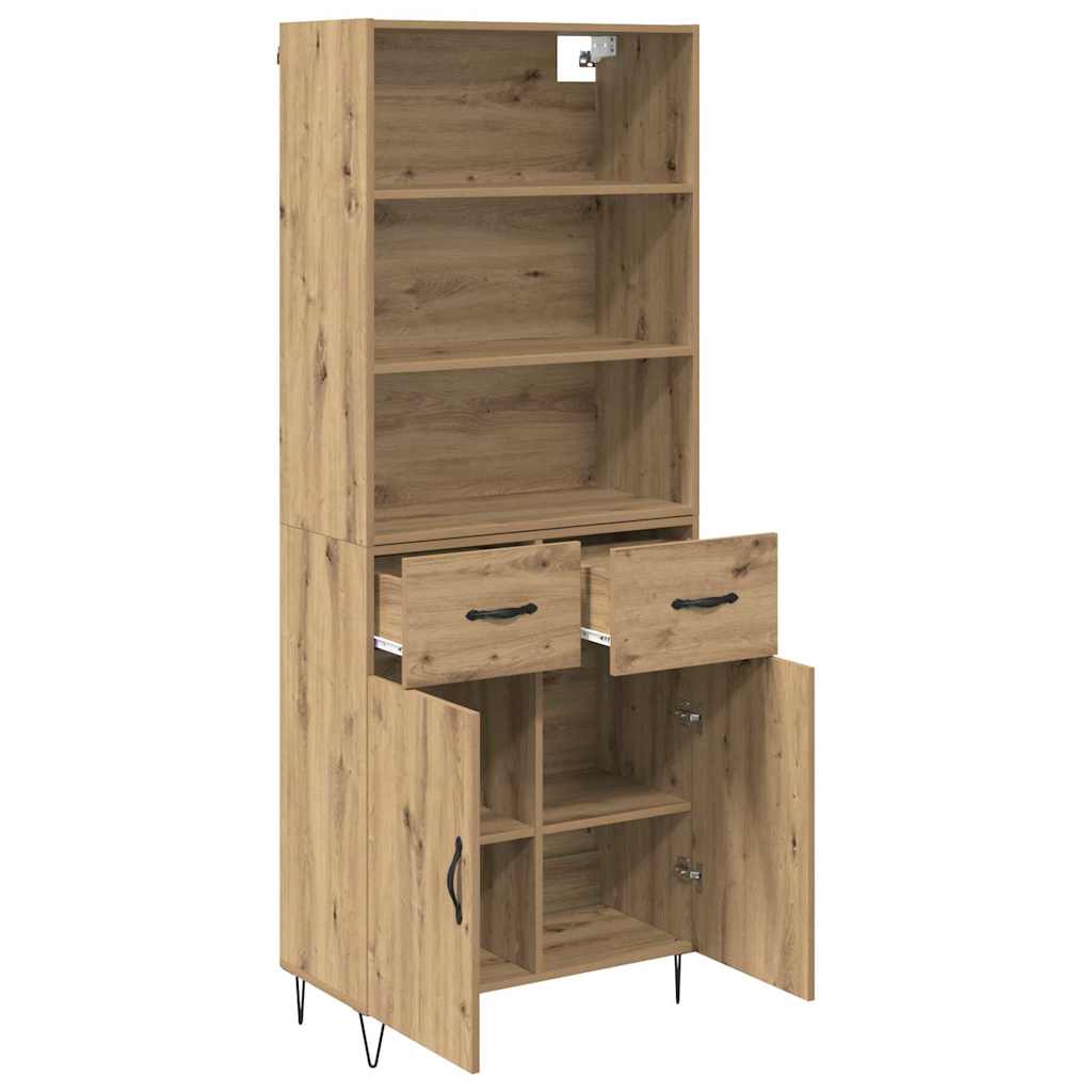 Highboard mit Schubladen 2 pcs Artisan-Eiche Holzwerkstoff