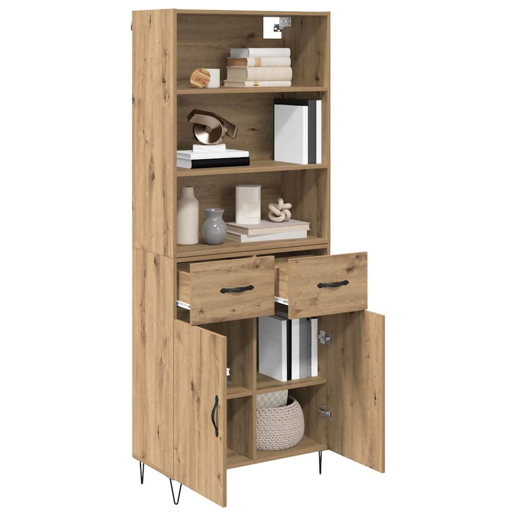 Highboard mit Schubladen 2 pcs Artisan-Eiche Holzwerkstoff
