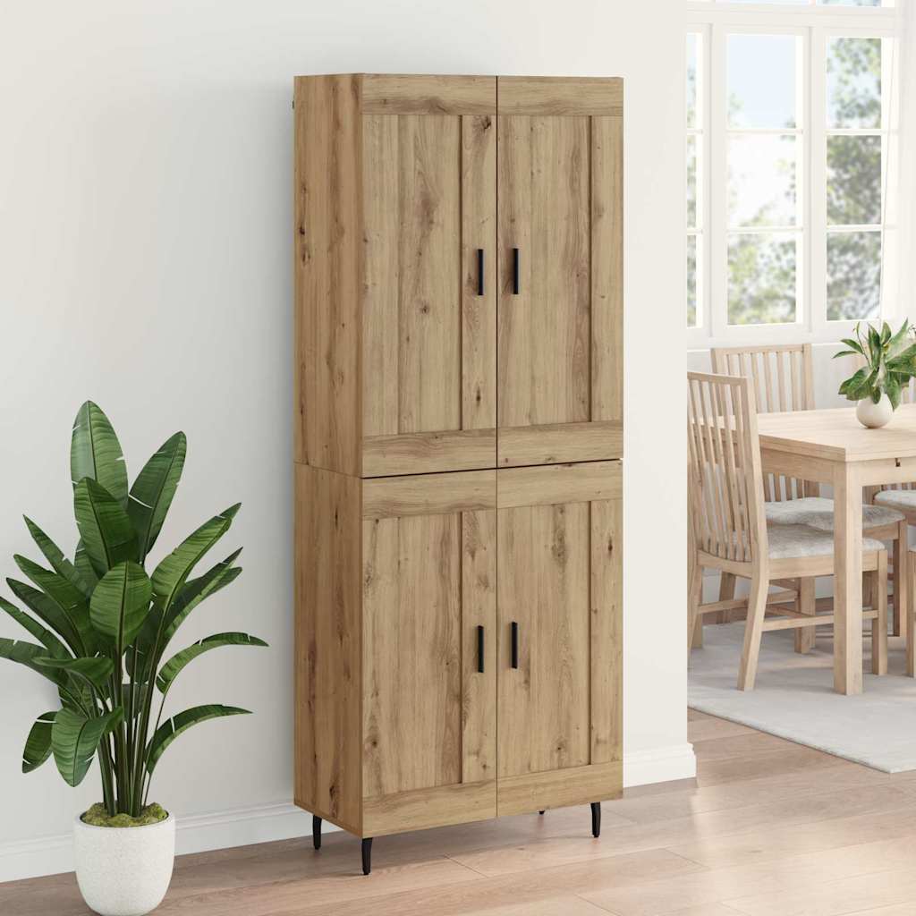 Highboard 2 pcs Artisan-Eiche Holzwerkstoff