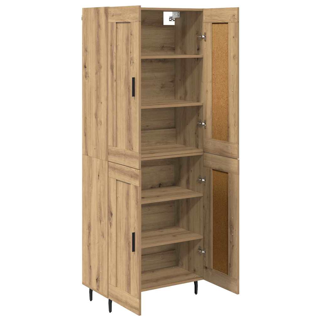 Highboard 2 pcs Artisan-Eiche Holzwerkstoff