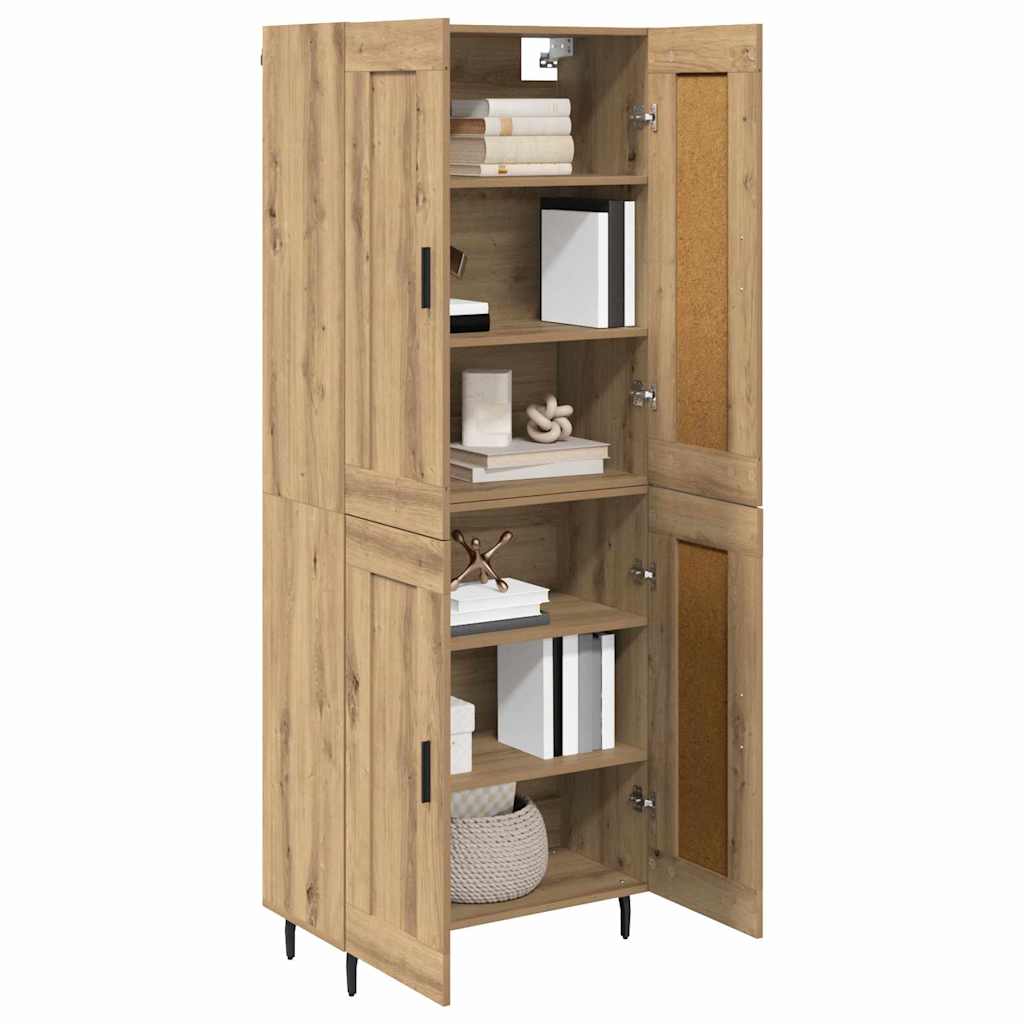 Highboard 2 pcs Artisan-Eiche Holzwerkstoff