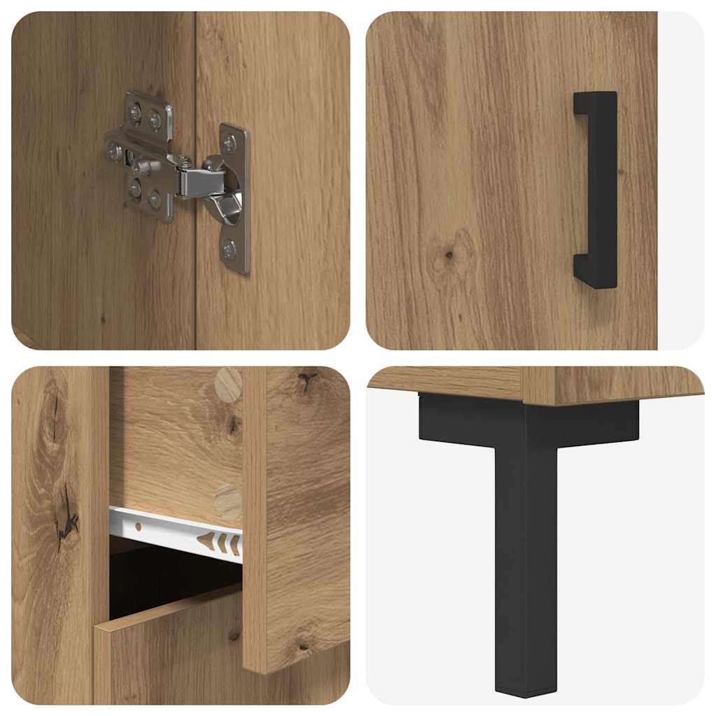 Highboard mit Schubladen 2 pcs Artisan-Eiche Holzwerkstoff