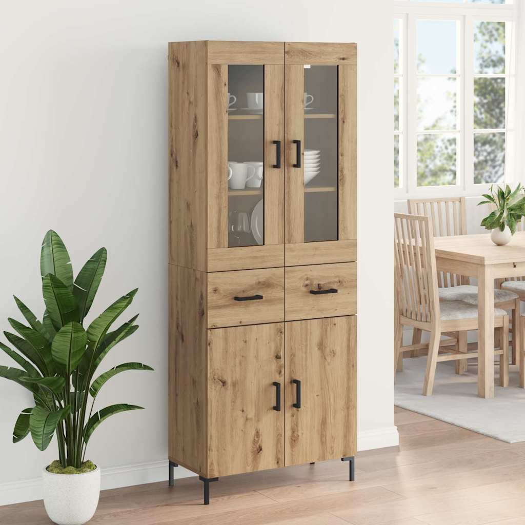 Highboard mit Schubladen 2 pcs Artisan-Eiche Holzwerkstoff