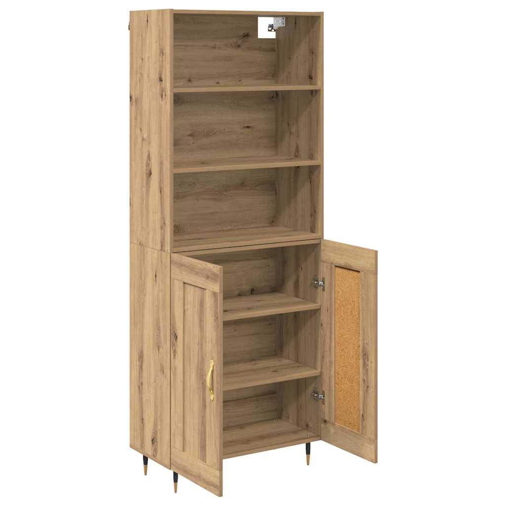Highboard Artisan-Eiche 69,5 x 34 x 180 cm Holzwerkstoff