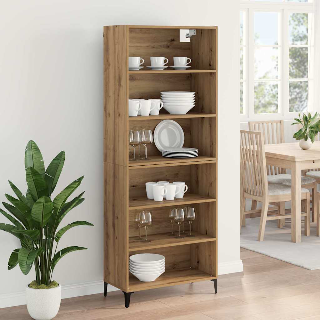 Highboard Artisan-Eiche 69,5 x 34 x 180 cm Holzwerkstoff
