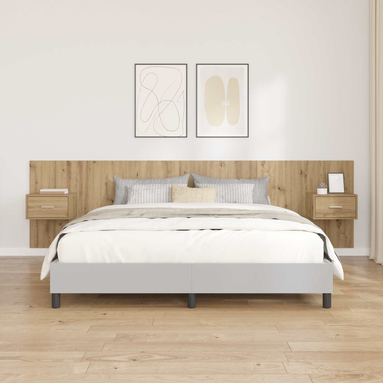 Kopfteil mit Schrank 3 pcs Artisan-Eiche Holzwerkstoff