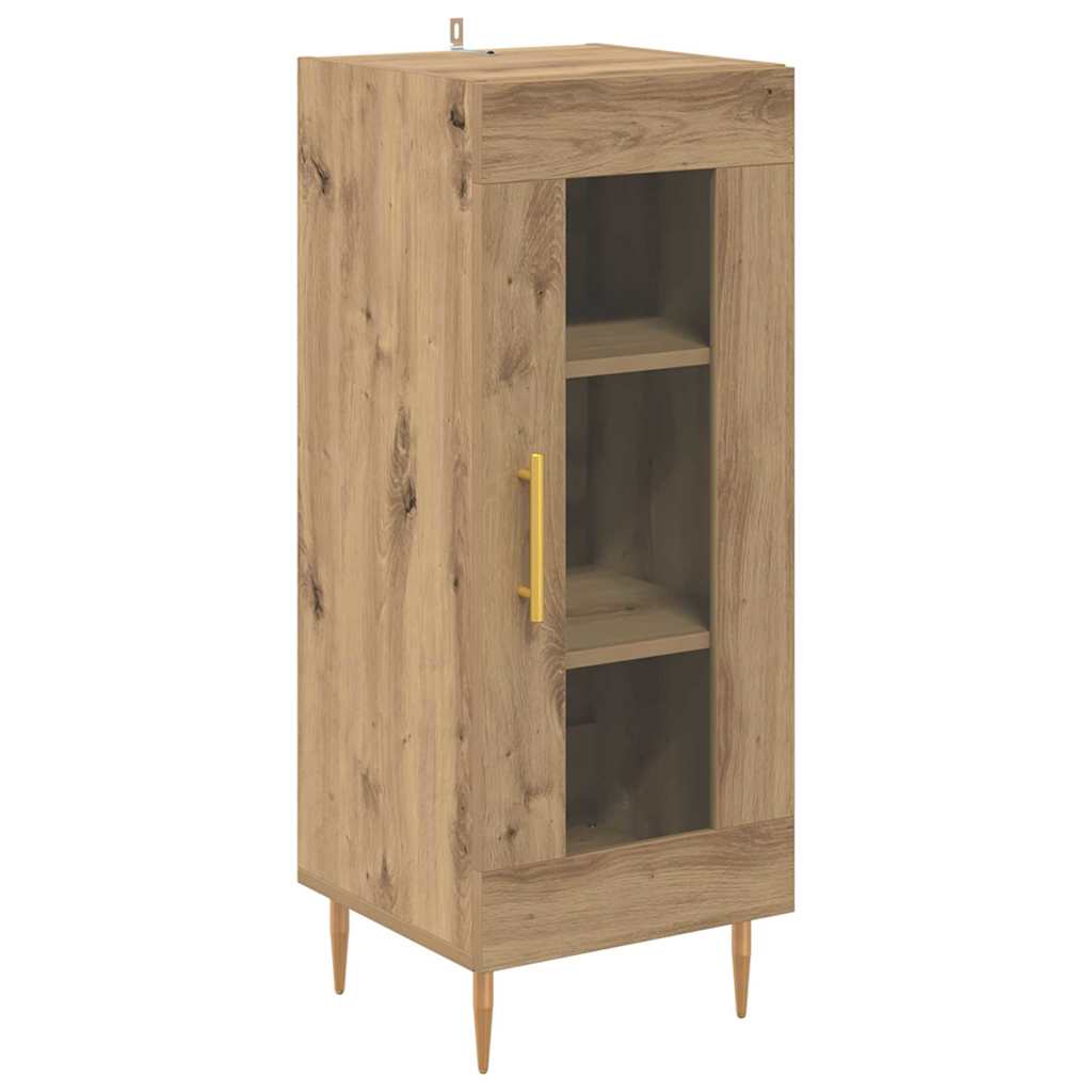 Highboard 2 pcs Artisan-Eiche Glas