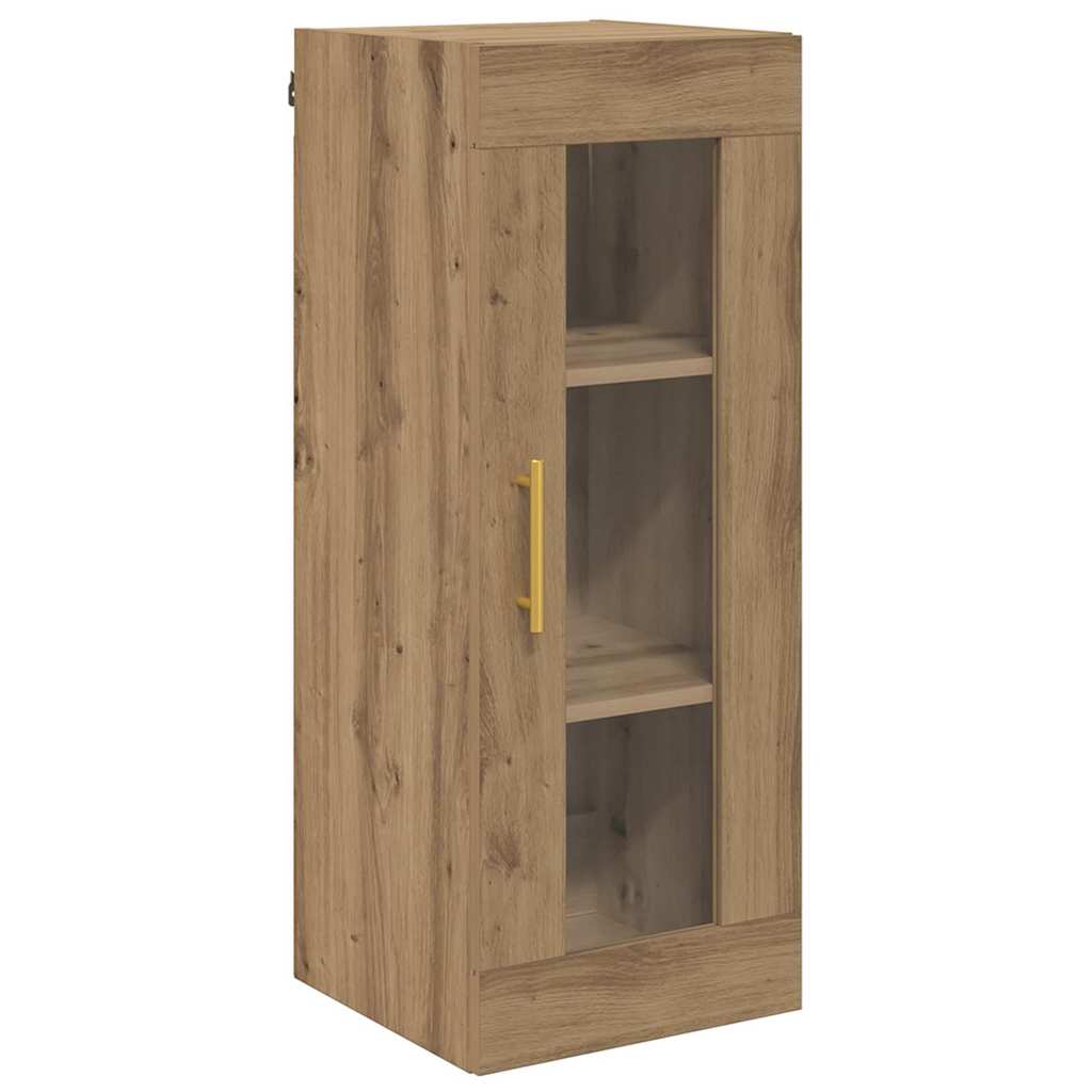 Highboard 2 pcs Artisan-Eiche Glas
