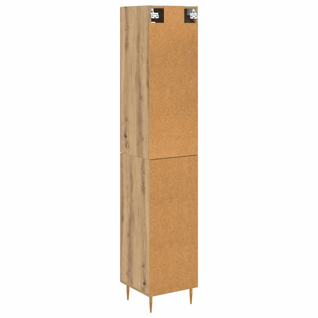 Highboard 2 pcs Artisan-Eiche Glas