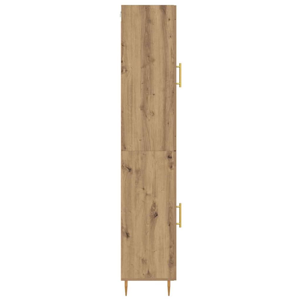 Highboard 2 pcs Artisan-Eiche Glas