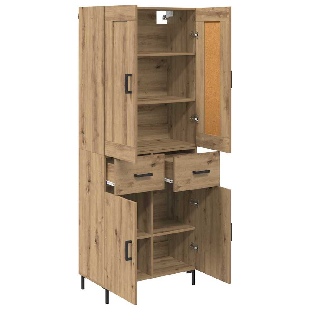 Highboard mit Schubladen 2 pcs Artisan-Eiche Holzwerkstoff