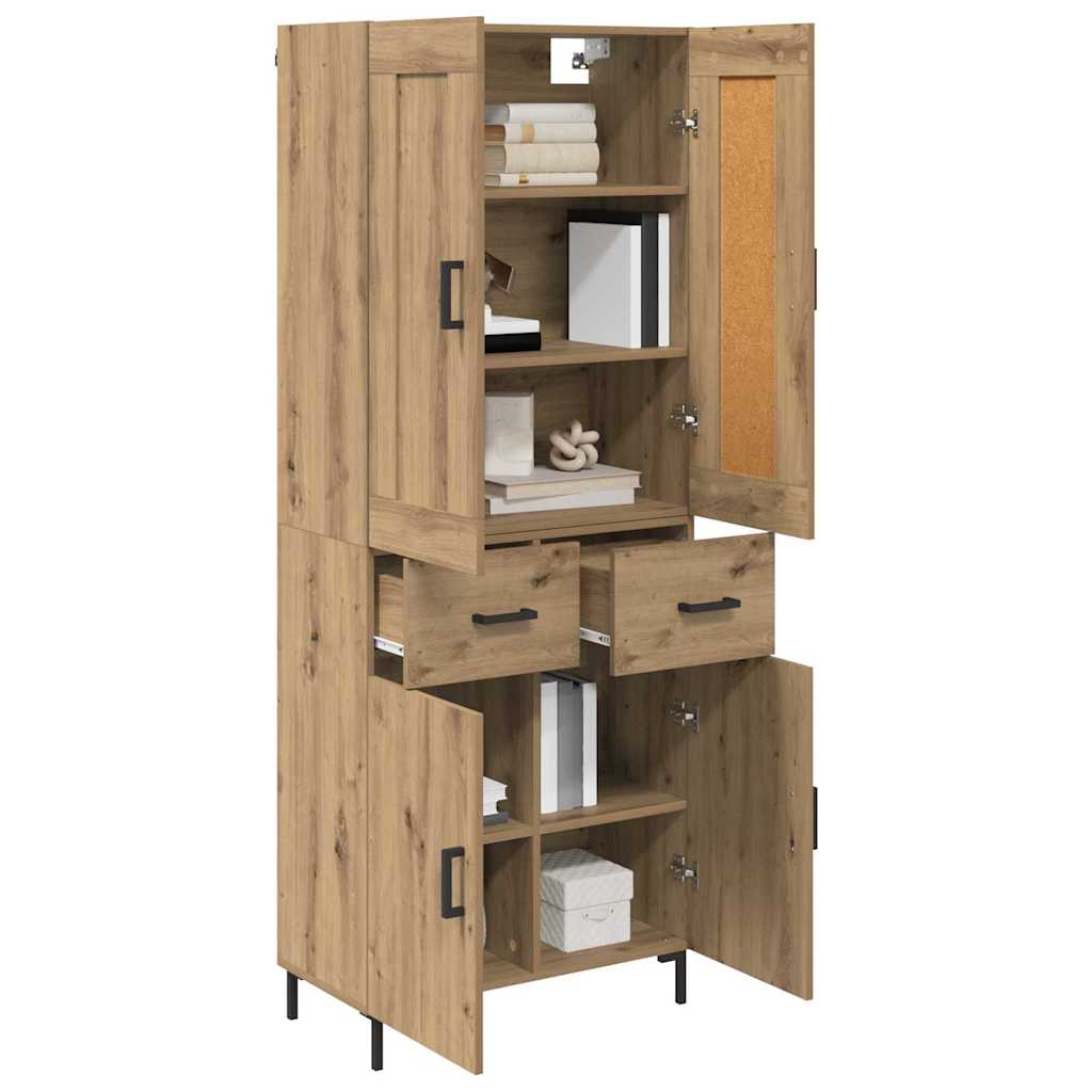 Highboard mit Schubladen 2 pcs Artisan-Eiche Holzwerkstoff