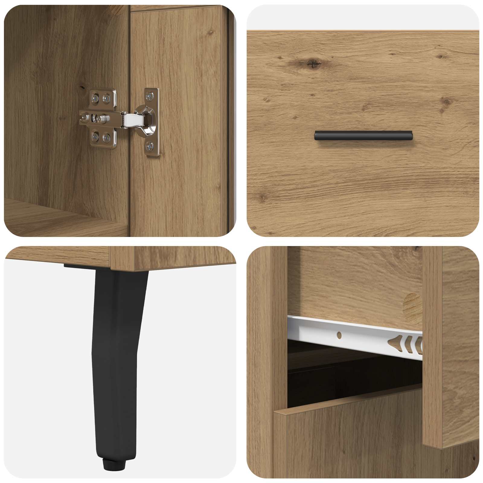 Highboard mit Schubladen 2 pcs Artisan-Eiche Holzwerkstoff