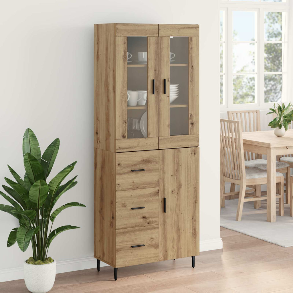 Highboard mit Schubladen 2 pcs Artisan-Eiche Holzwerkstoff