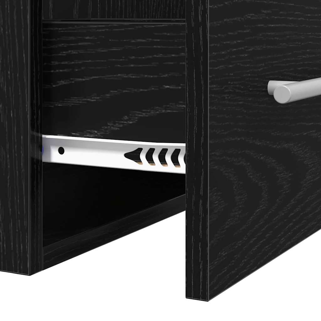 Waschbeckenschrank Schwarz Eichen-Optik 41 x 38,5 x 48 cm