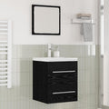 Waschbeckenschrank Schwarz Eichen-Optik 41 x 38,5 x 48 cm