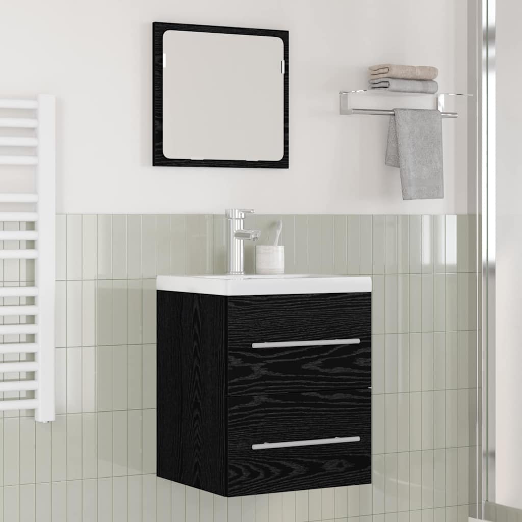 Waschbeckenschrank Schwarz Eichen-Optik 41 x 38,5 x 48 cm