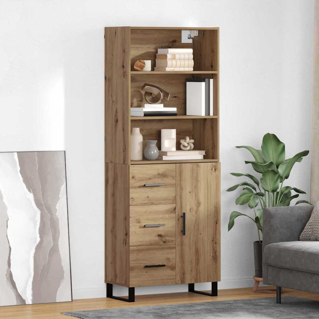 Highboard mit Schubladen 2 pcs Artisan-Eiche Holzwerkstoff