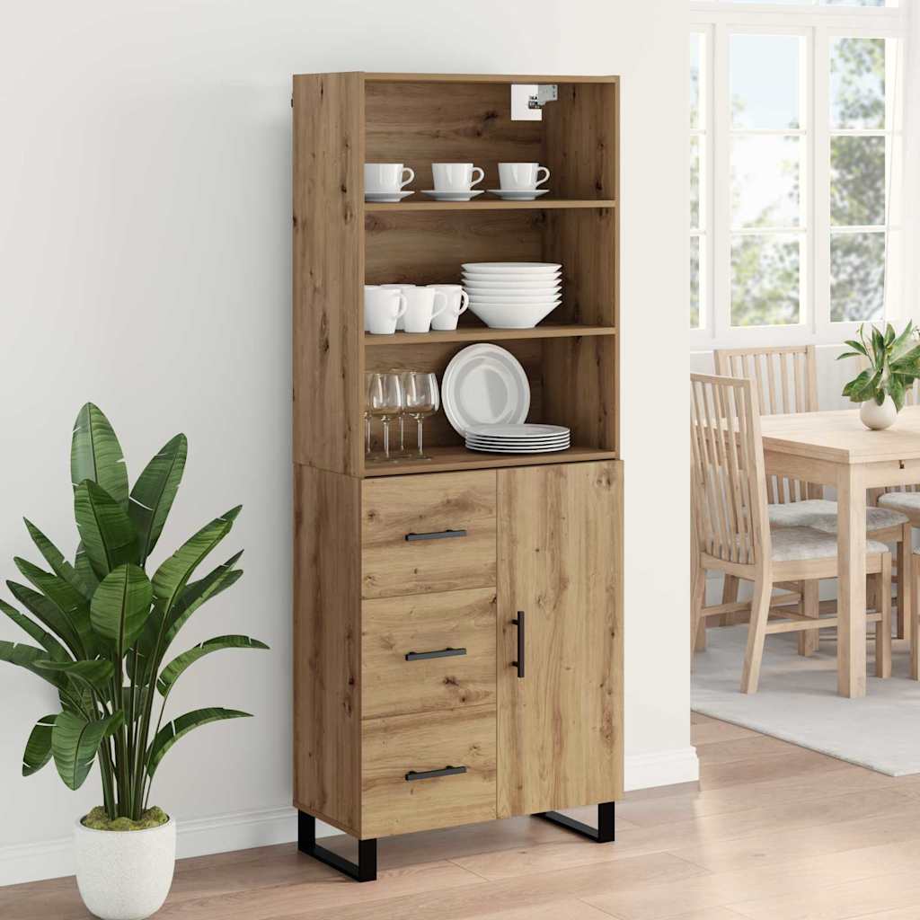 Highboard mit Schubladen 2 pcs Artisan-Eiche Holzwerkstoff