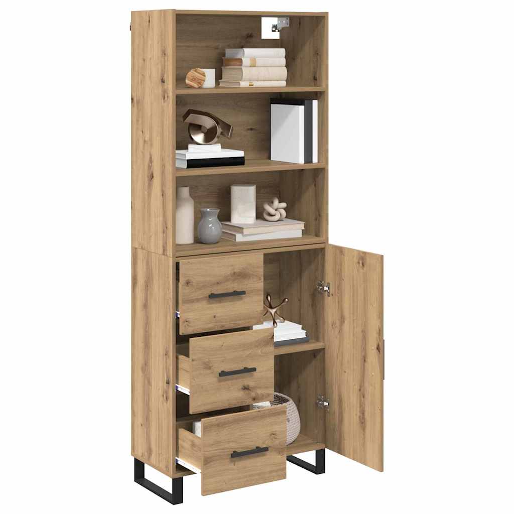Highboard mit Schubladen 2 pcs Artisan-Eiche Holzwerkstoff