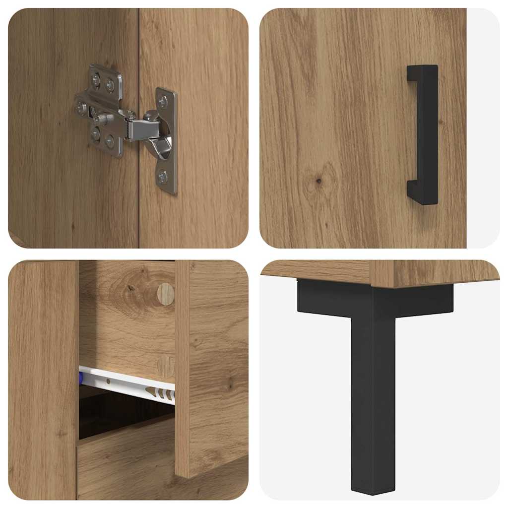 Highboard mit Schubladen 2 pcs Artisan-Eiche Holzwerkstoff