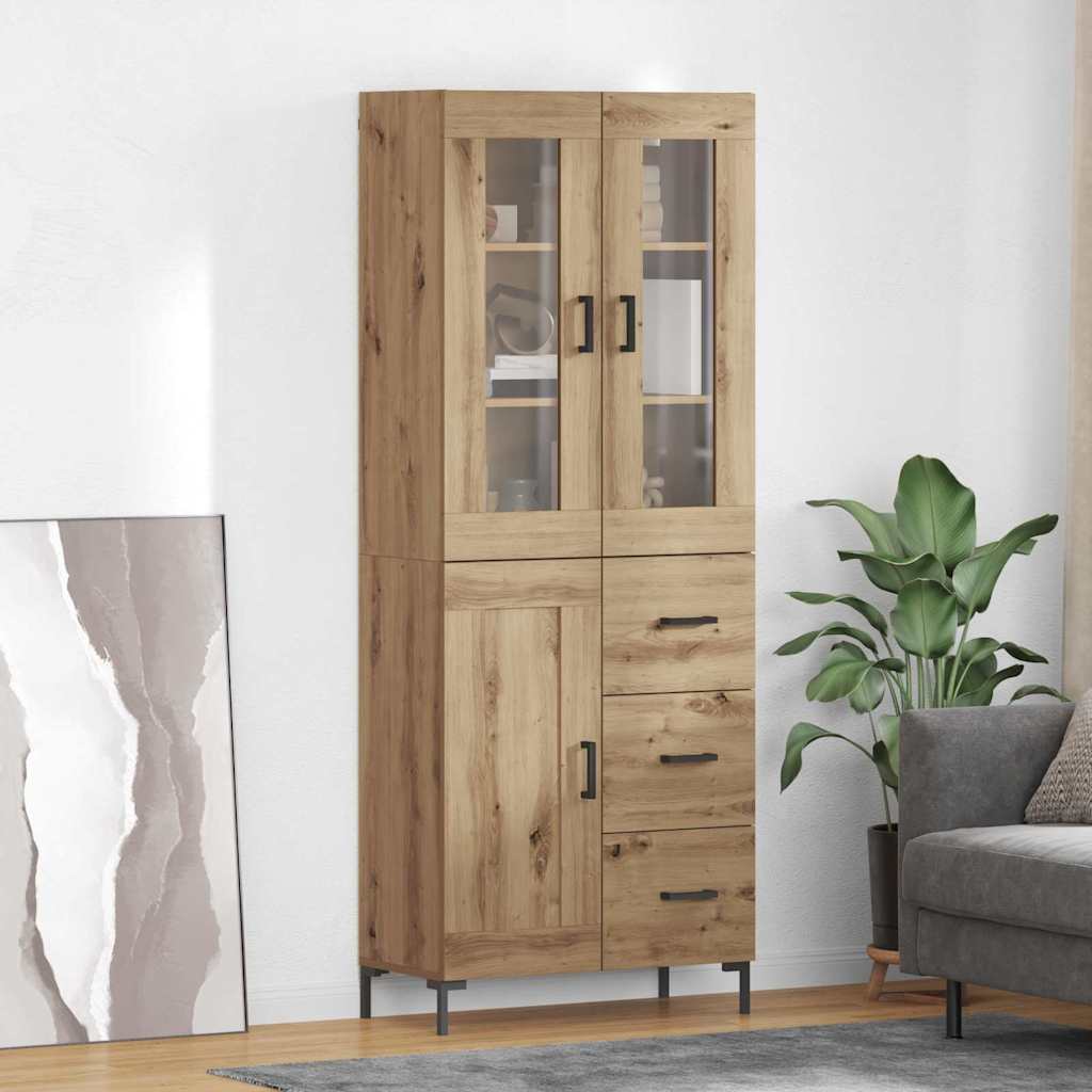 Highboard mit Schubladen 2 pcs Artisan-Eiche Holzwerkstoff